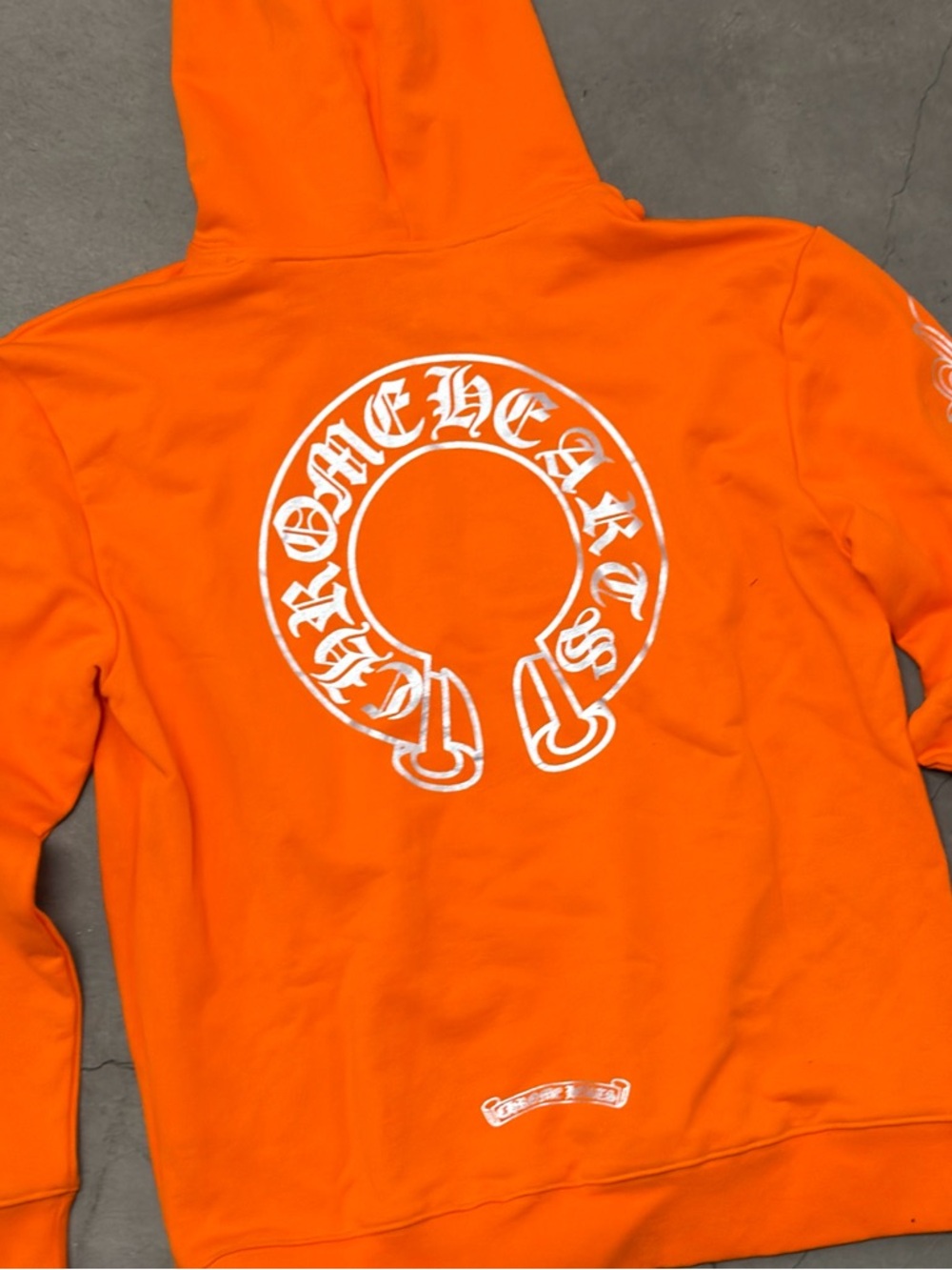 Chrome Hearts Orange & White Big Logo Pullover Hoodie Men's Size Large - Picture 4 of 4